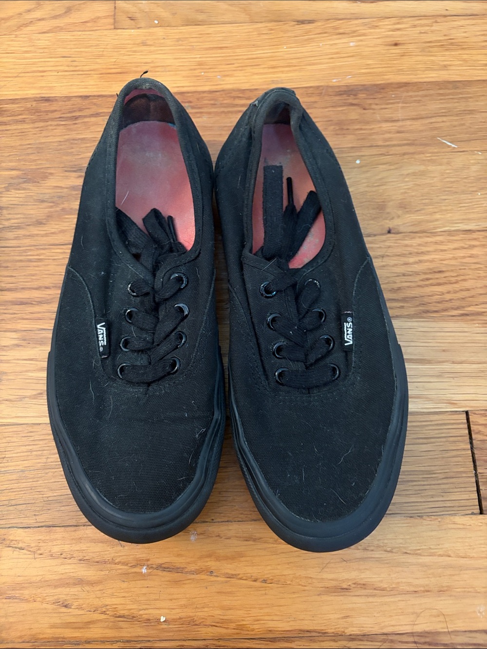 Vans Black Canvas Low-Top Sneakers with Subtle Red Insole